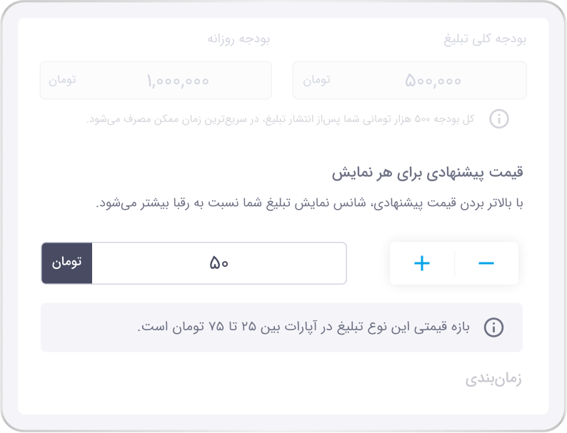 نمای قیمت پیشنهادی